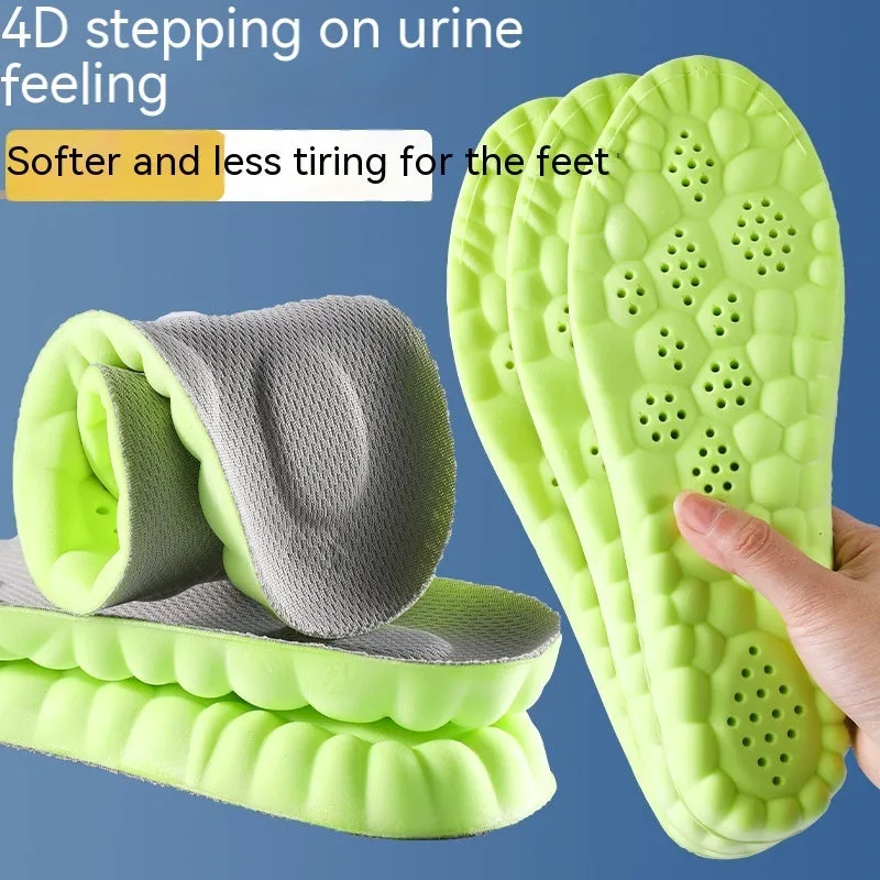 4D Cloud Technology Pu Massage Instep Insole High Elastic Shock Absorption