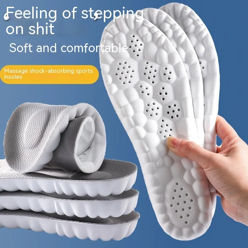 4D Cloud Technology Pu Massage Instep Insole High Elastic Shock Absorption