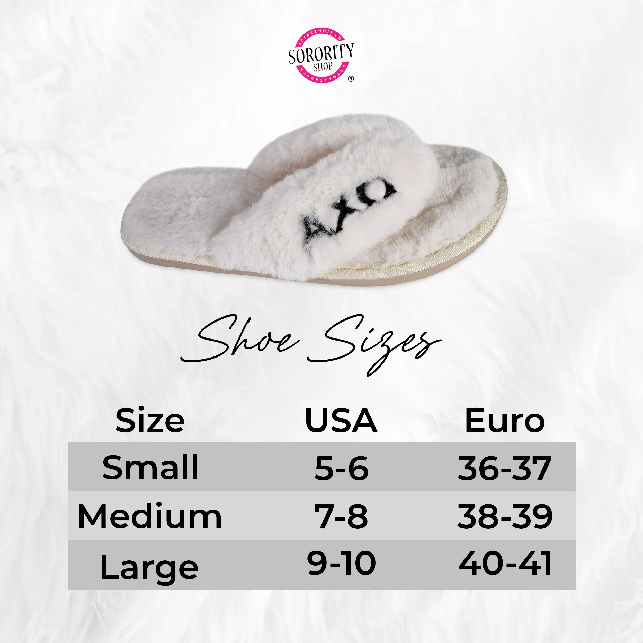 Alpha Gamma Delta - Furry Slippers Women - With AGD Embroidery Logo