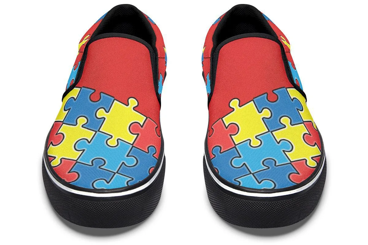 Autism Awareness Puzzle Slip-On Shoes