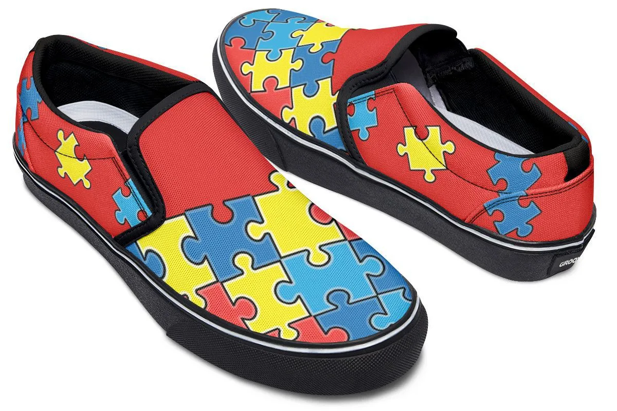 Autism Awareness Puzzle Slip-On Shoes