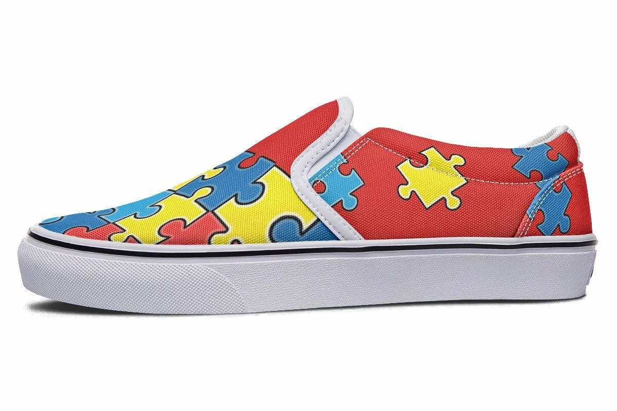 Autism Awareness Puzzle Slip-On Shoes