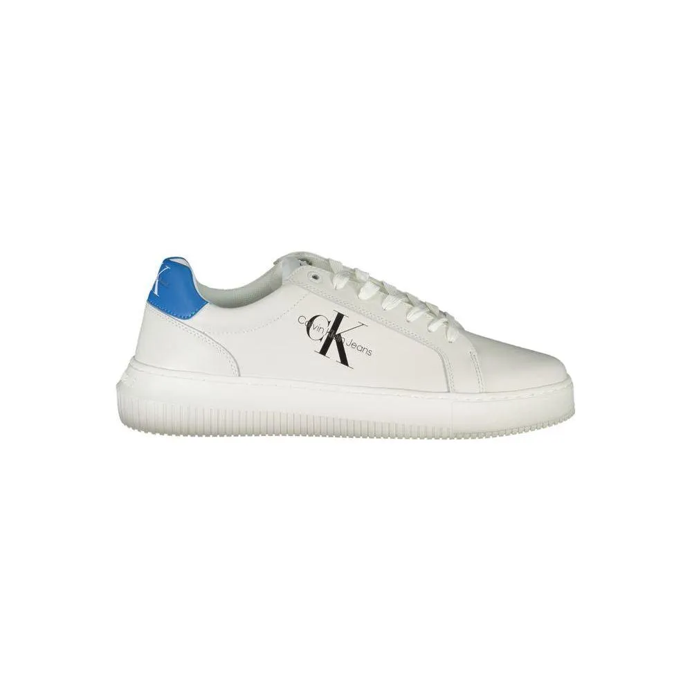 Calvin Klein Sleek White Contrast Sneakers with Eco-Friendly Twist