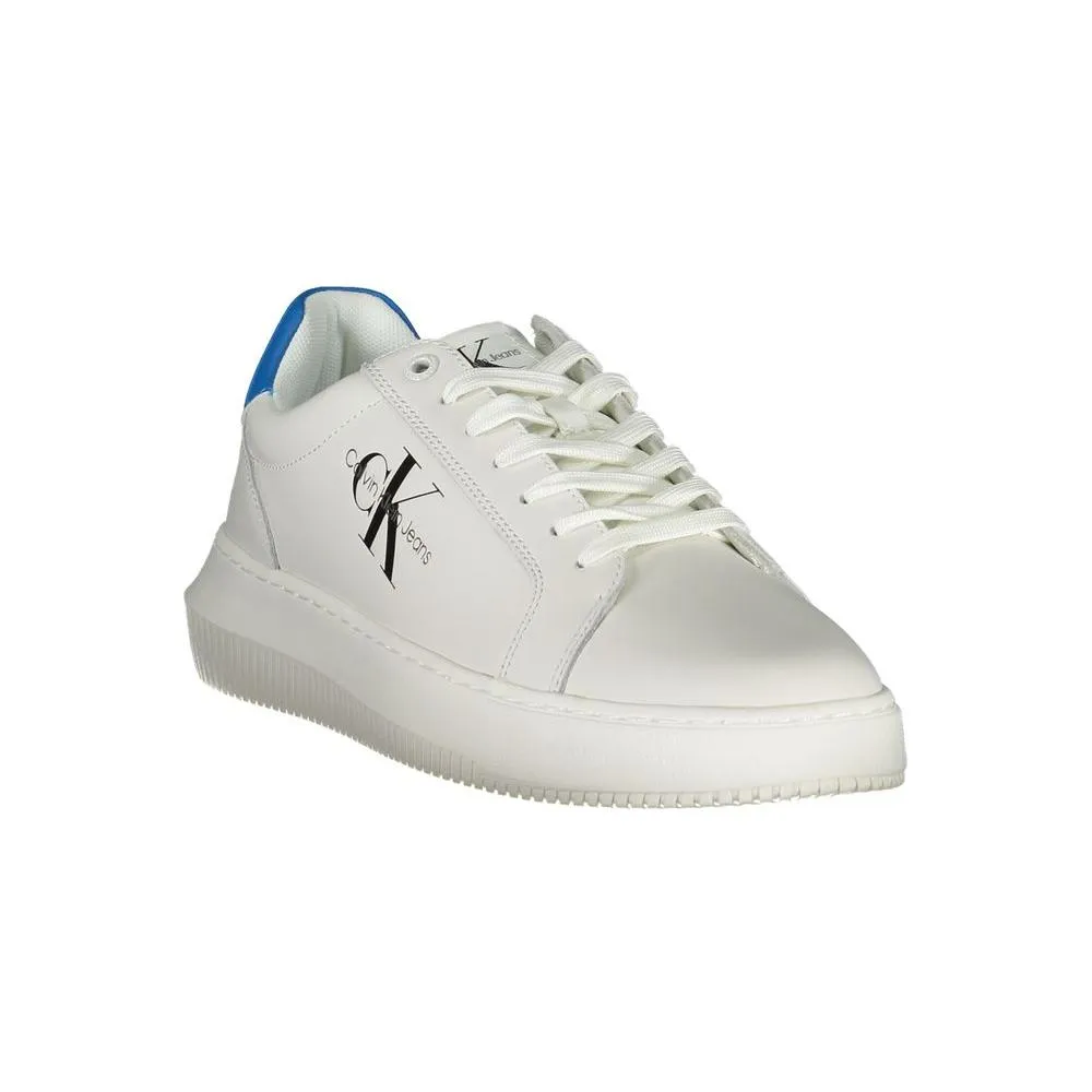 Calvin Klein Sleek White Contrast Sneakers with Eco-Friendly Twist