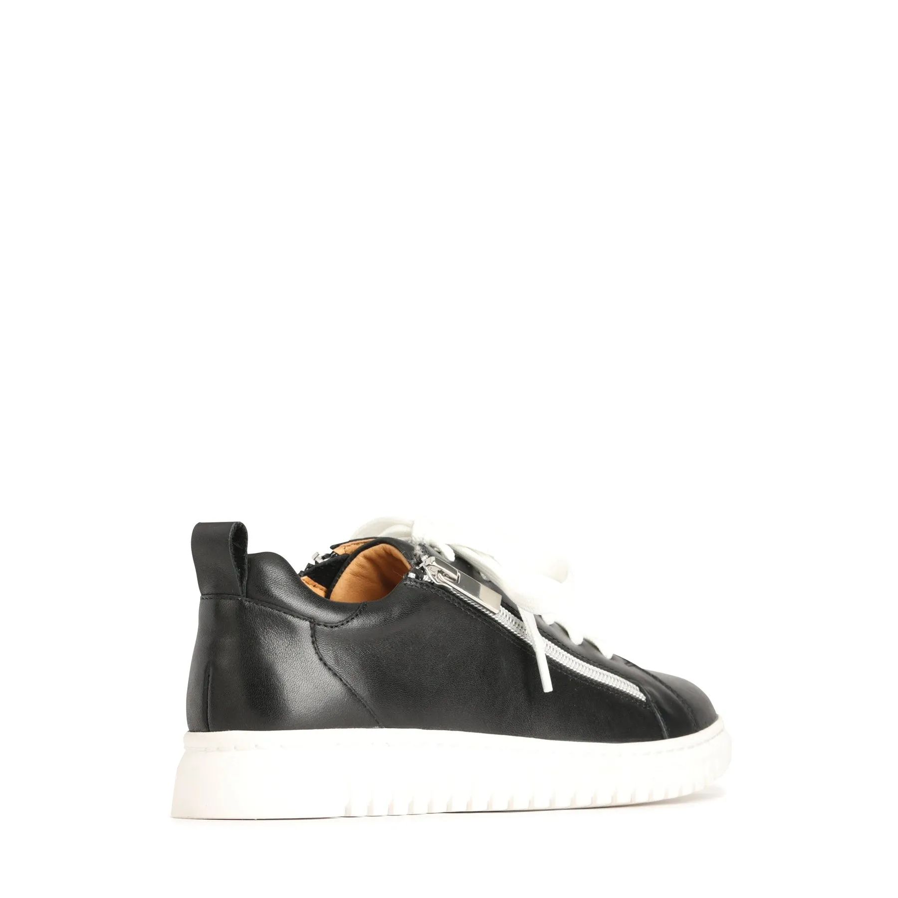 CLARAH DOUBLE ZIPPER SNEAKER LEATHER