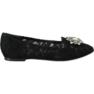 Dolce & Gabbana Elegant Floral Lace Flat Vally Shoes