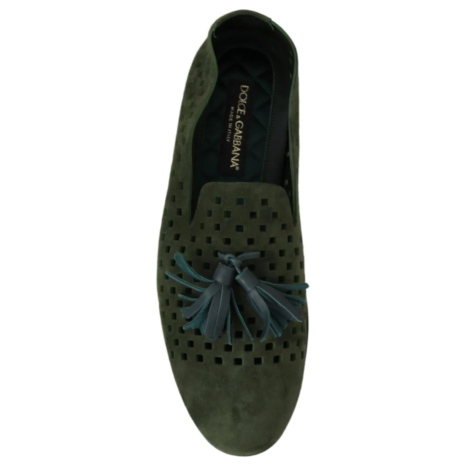 Dolce & Gabbana Elegant Green Suede Loafers for Men