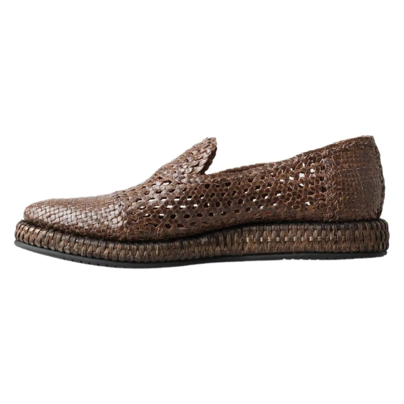 Dolce & Gabbana Elegant Leather Slipper Loafers in Brown