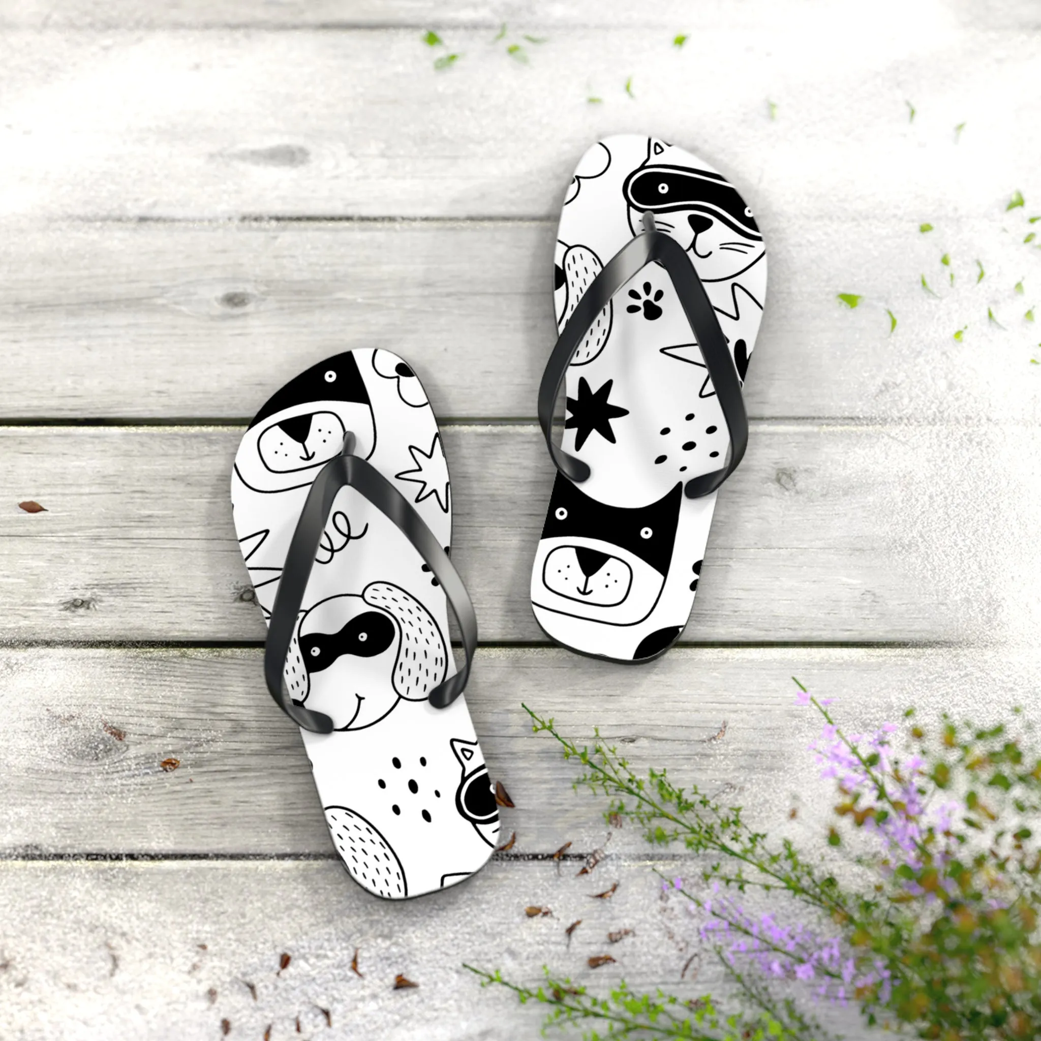 Doodle Dogs & Cats - Inovax Flip Flops