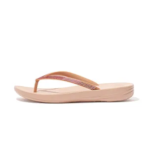 Fitflop Womens Iqushion Ombre Sparkle Flip-Flops |DG5-137| Beige