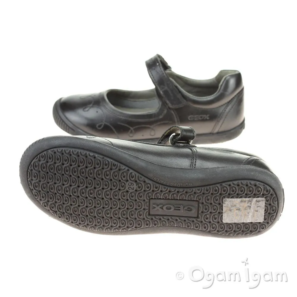 Geox Gioia Girls Black School Shoe