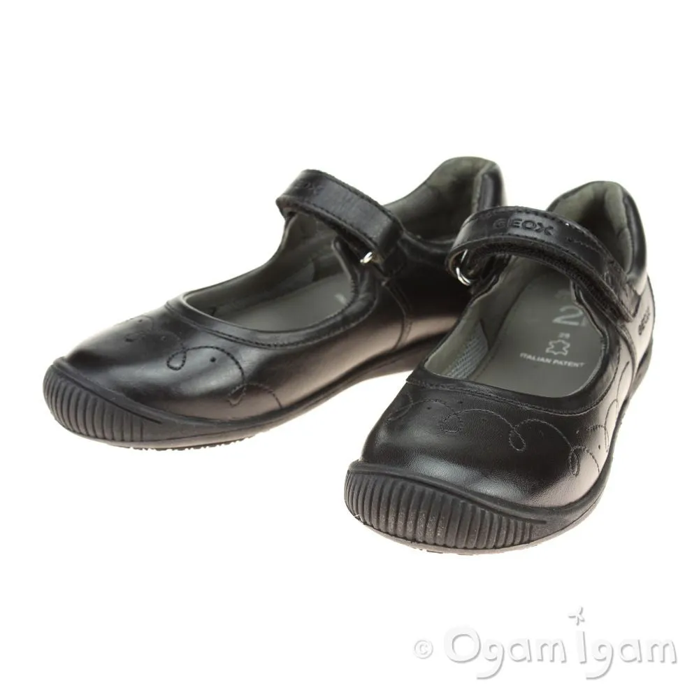 Geox Gioia Girls Black School Shoe