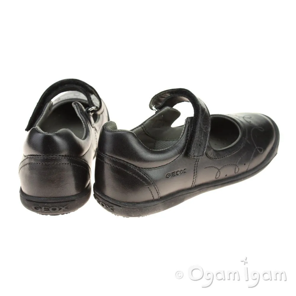 Geox Gioia Girls Black School Shoe