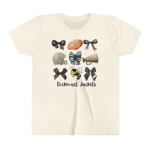 KIDS Rockmart Jacket Bow Football & Cheer Bella Canvas Youth Short Sleeve Tee