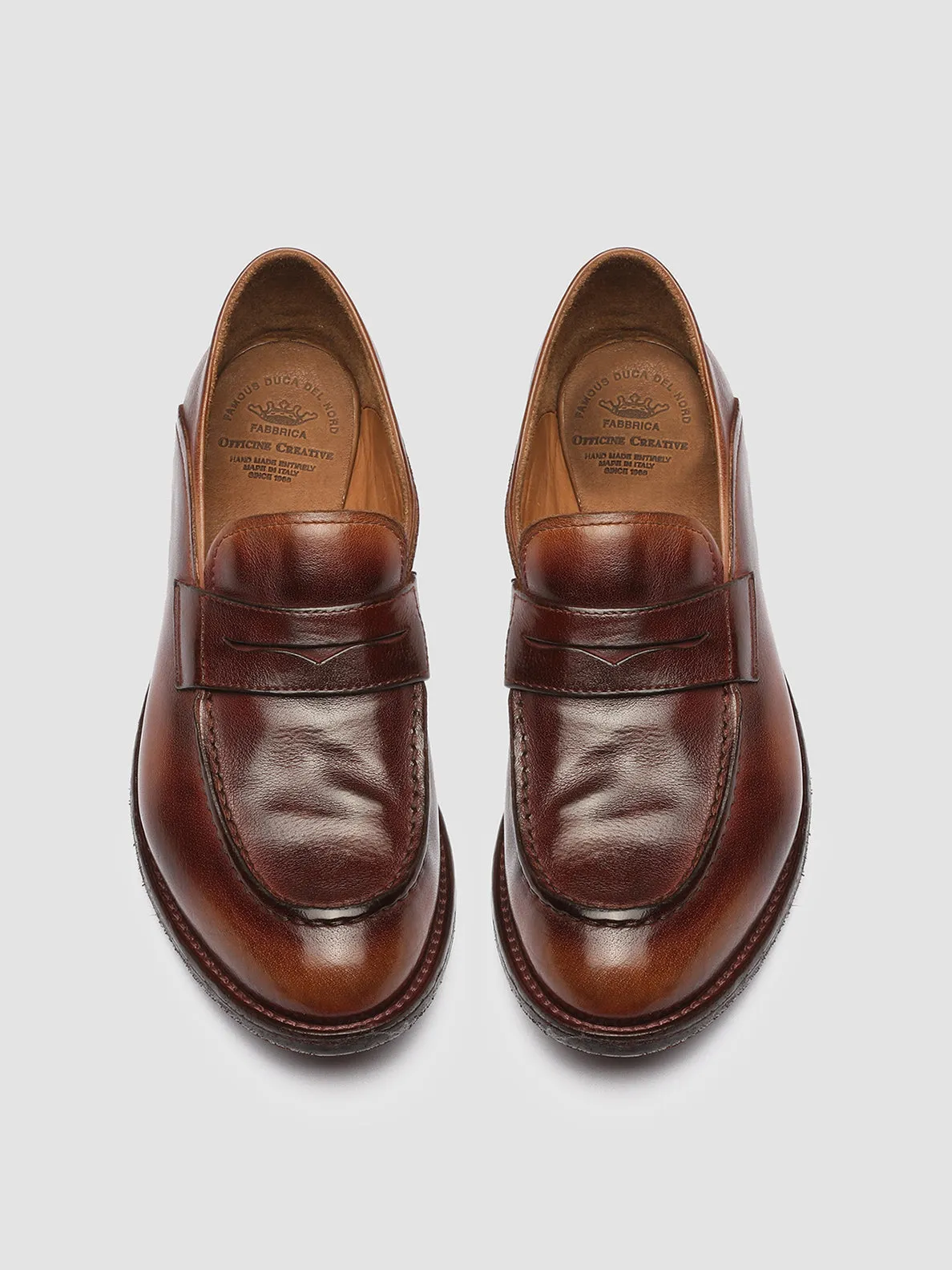 LEXIKON 140 - Tabacco Leather Penny Loafers