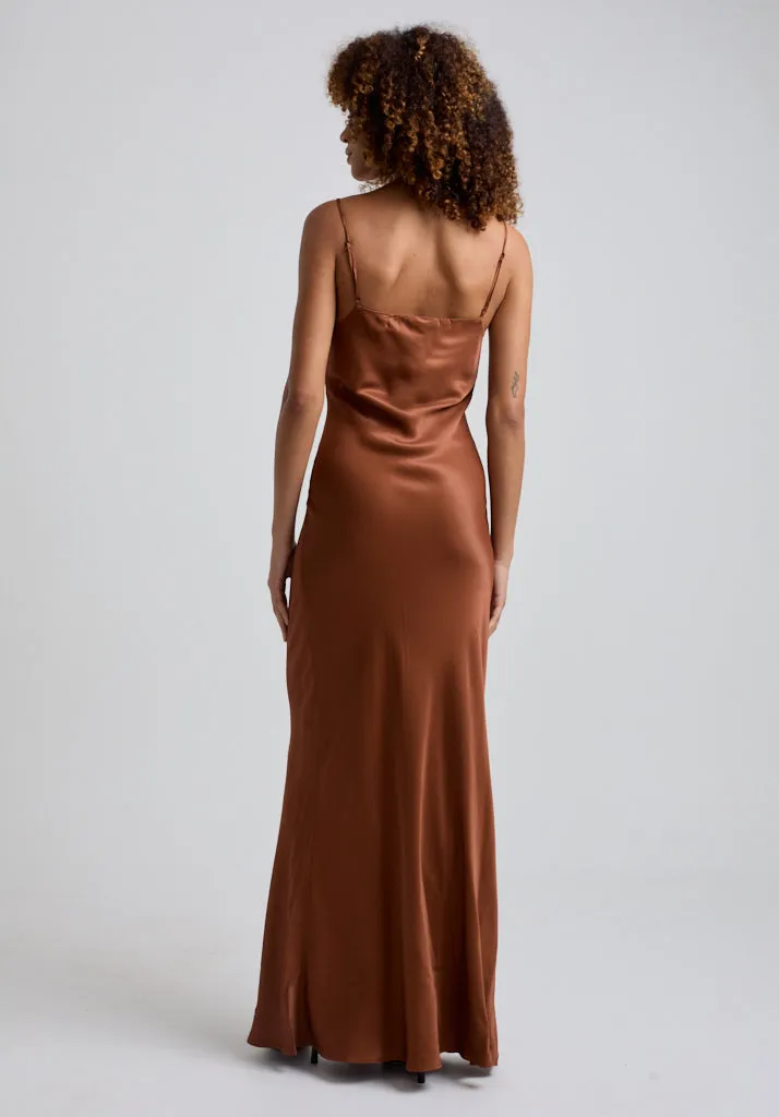 Roxy Spaghetti Strap Maxi Dress In Brown