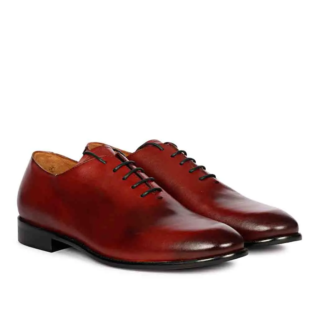 Saint Finn Red Leather Oxford Shoes