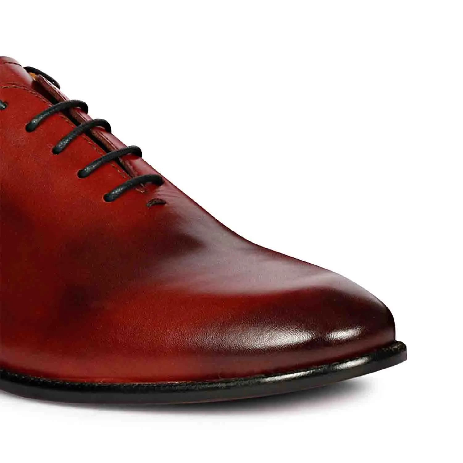 Saint Finn Red Leather Oxford Shoes