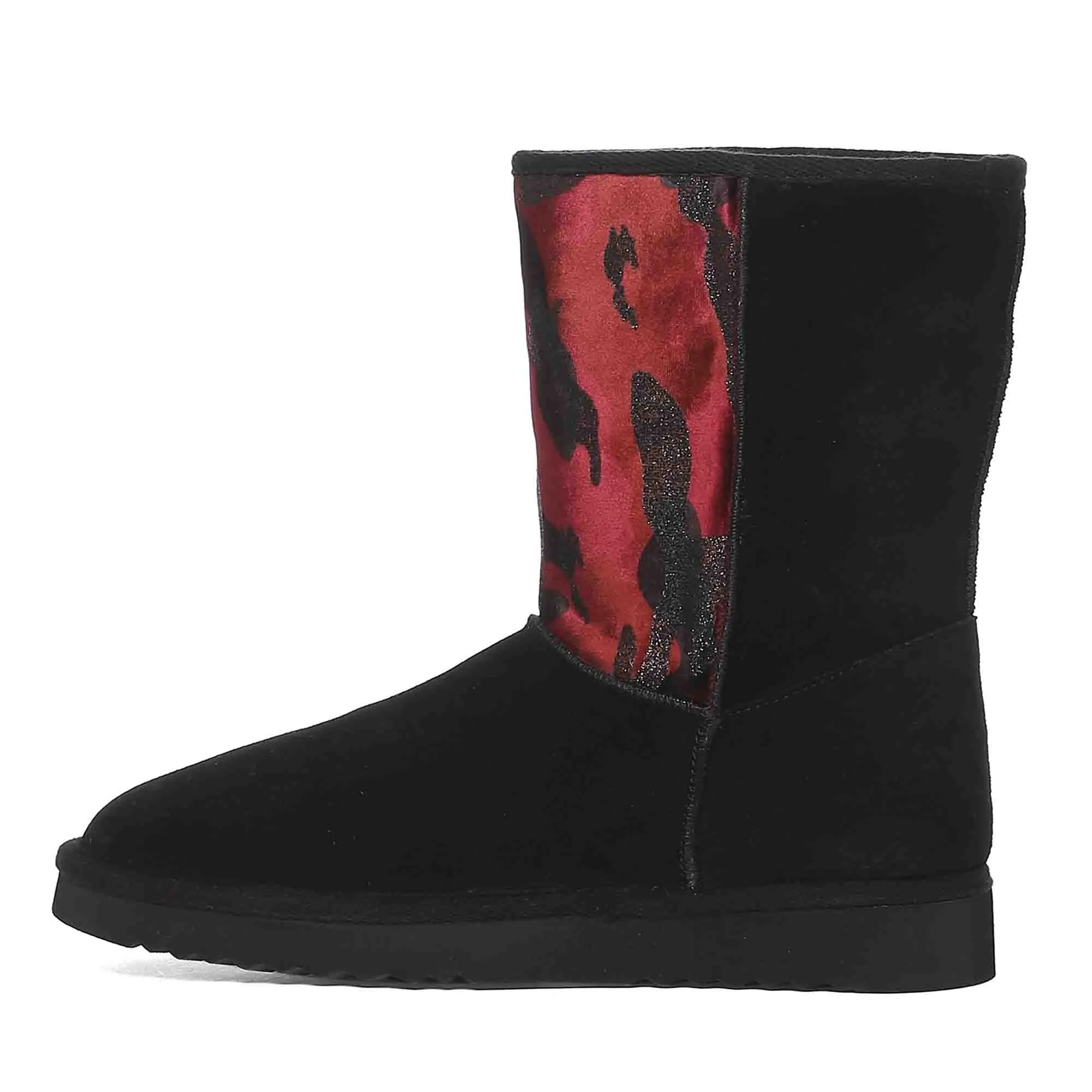 Saint Flora Burgundy Camo Fabric Snug Boots