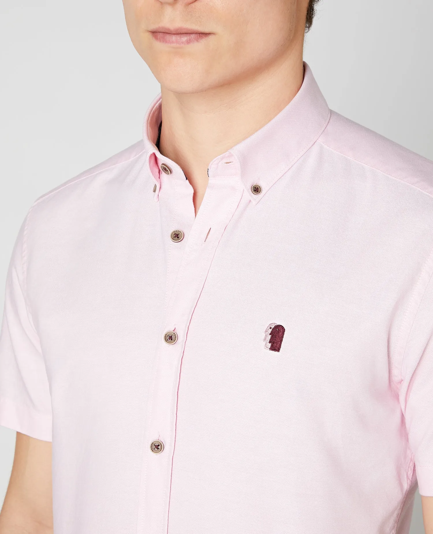 Slim Fit Oxford Cotton Short Sleeve Shirt