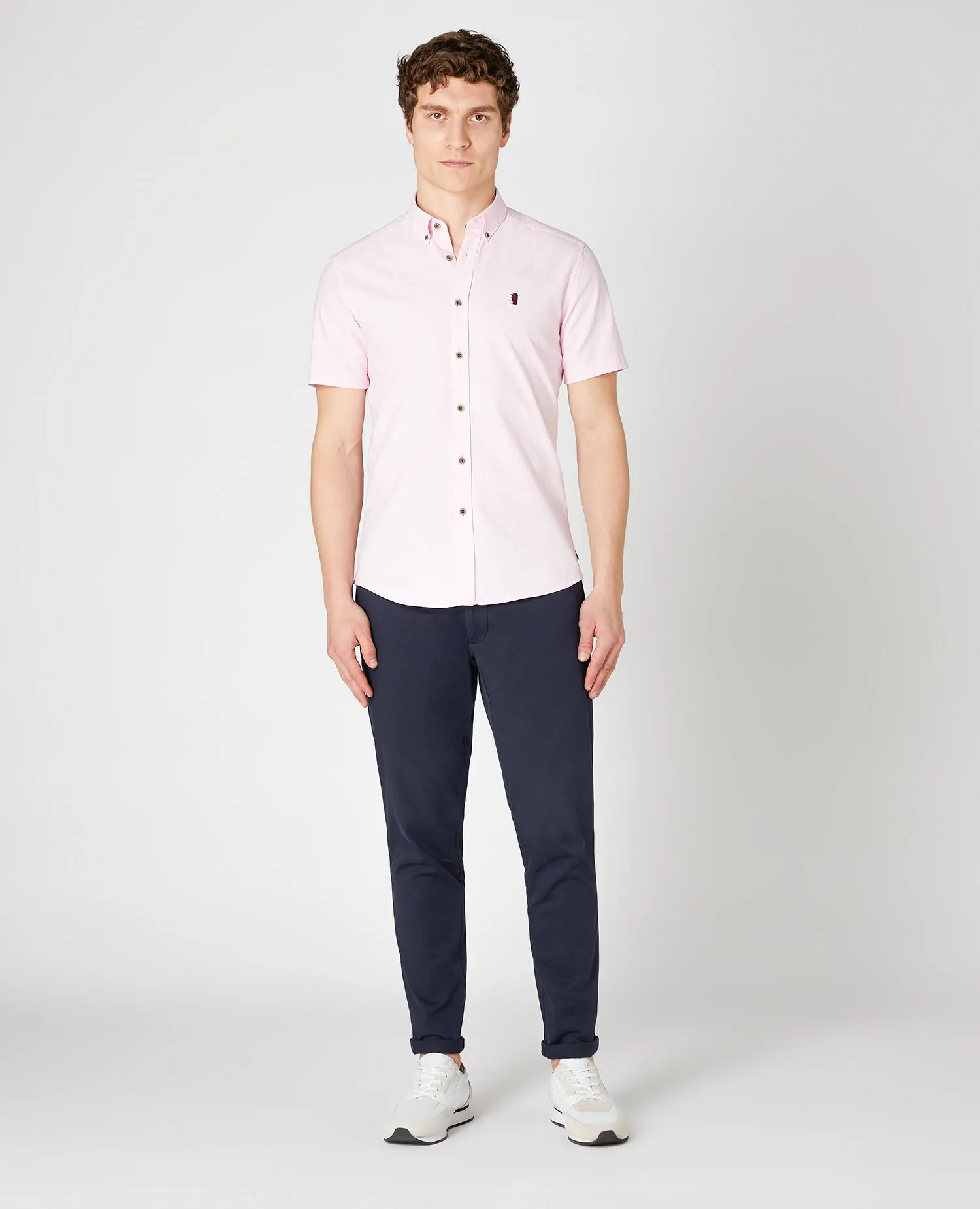 Slim Fit Oxford Cotton Short Sleeve Shirt