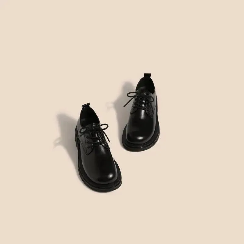 Stylish Lace-up Leather Flats for Women – Versatile All-Occasion Footwear