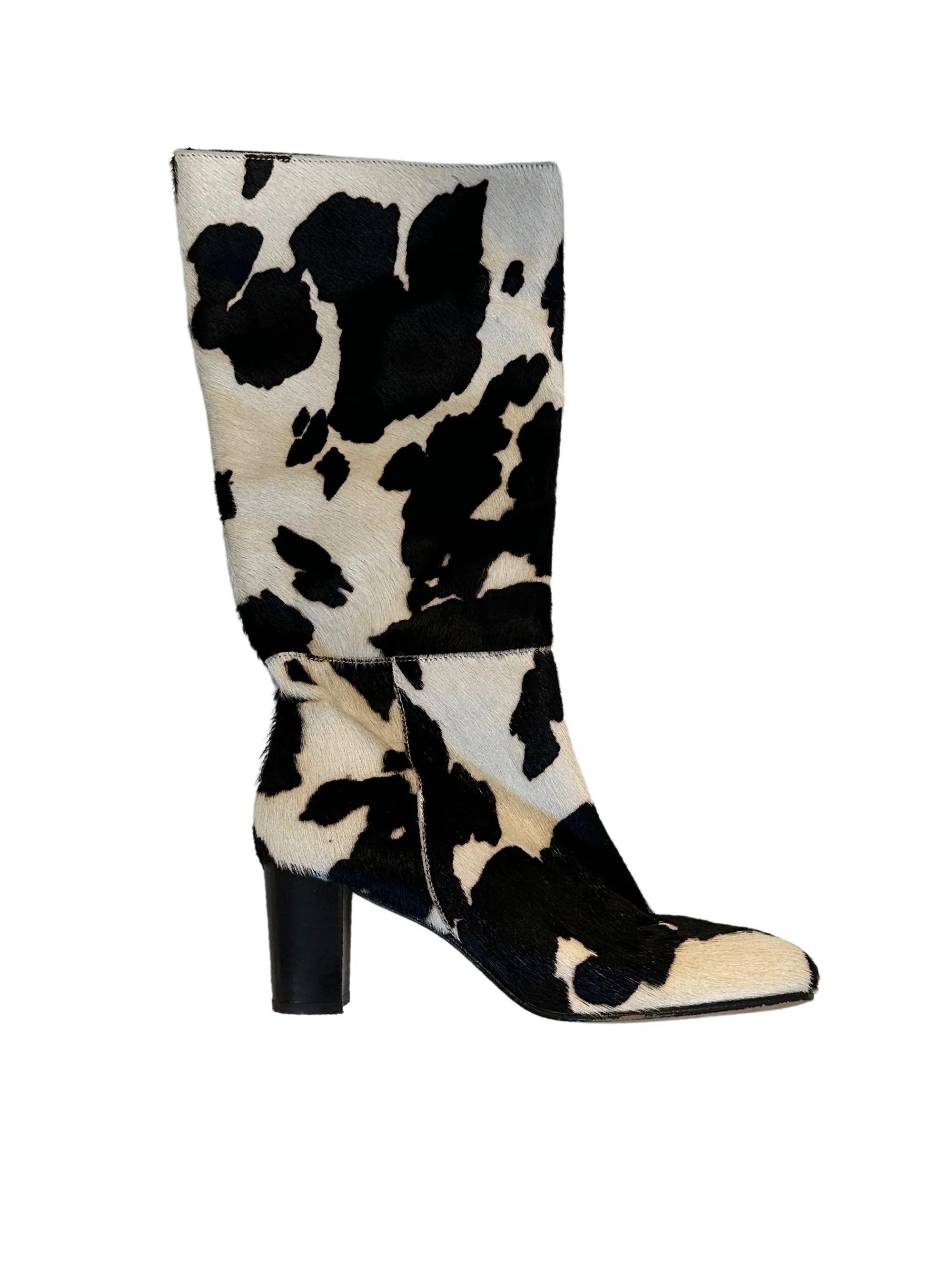 Tall Cow Print Fur Boots